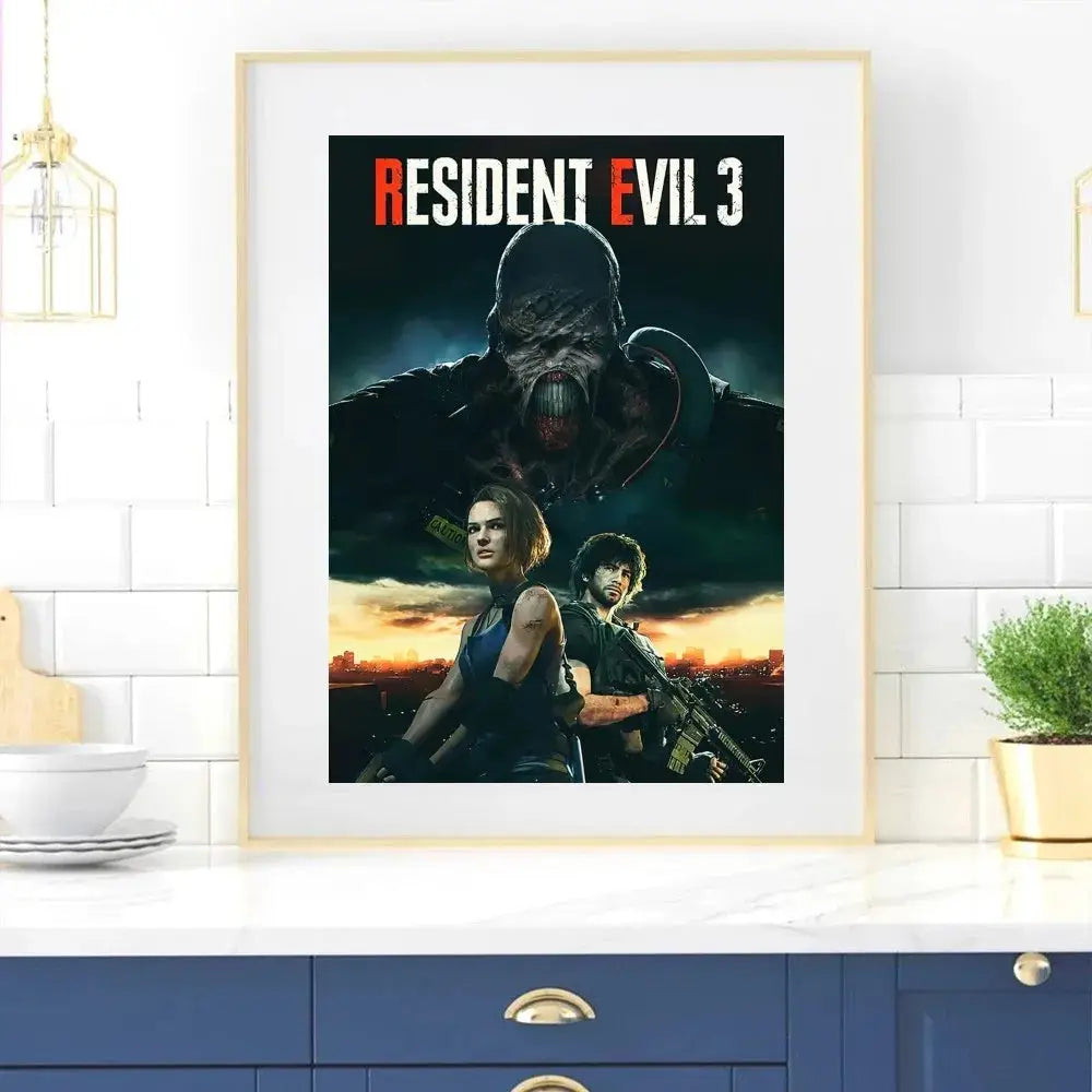 Game R-RESIDENT E-EVIL Poster Zuhause Raum Dekor Wohnzimmer Schlafzimmer Ästhetik Kunst Wandmalerei Aufkleber