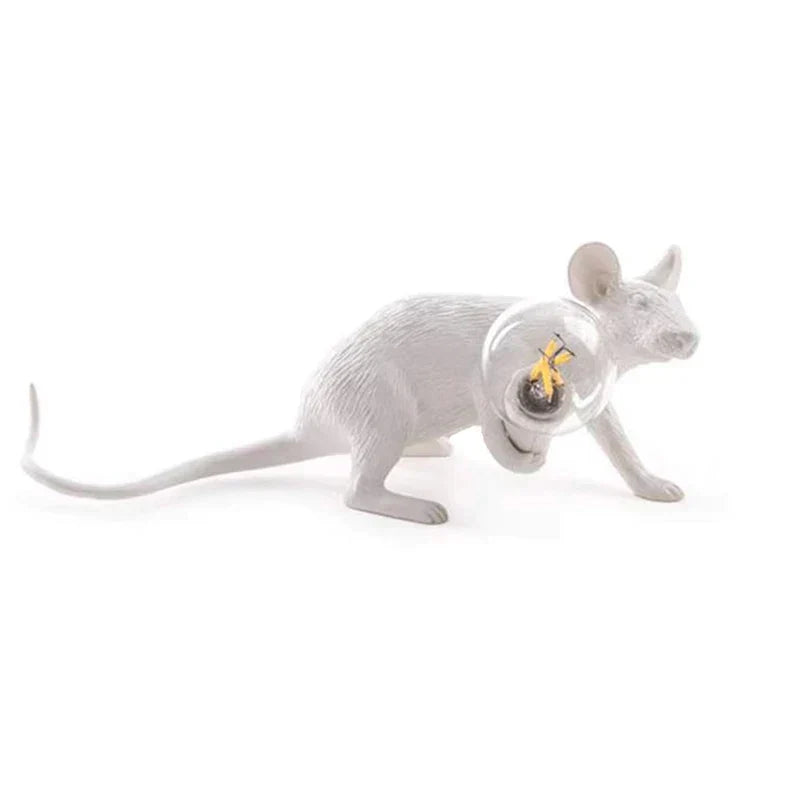 Frendorf | CritterGlow Moderne LED Tischlampe | Harz Tierdesign | Ratte, Katze & Eichhörnchen | Nachtlicht & Wohnkultur