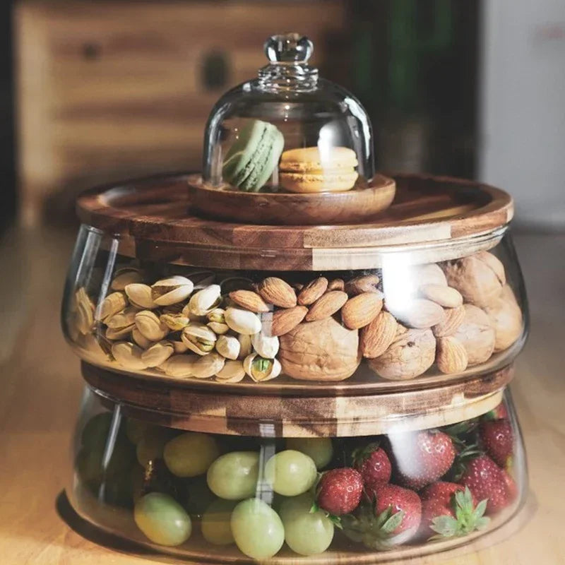 Frendorf | Edle Glasschale mit Holzdeckel – PureBowl