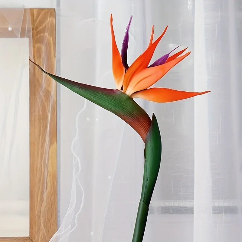 Frendorf | Künstliche Paradiesvogelblumen – 3 Stück Gummi-Strelitzia 62,2 cm langer Stiel für DIY-Home- & Partydécor
