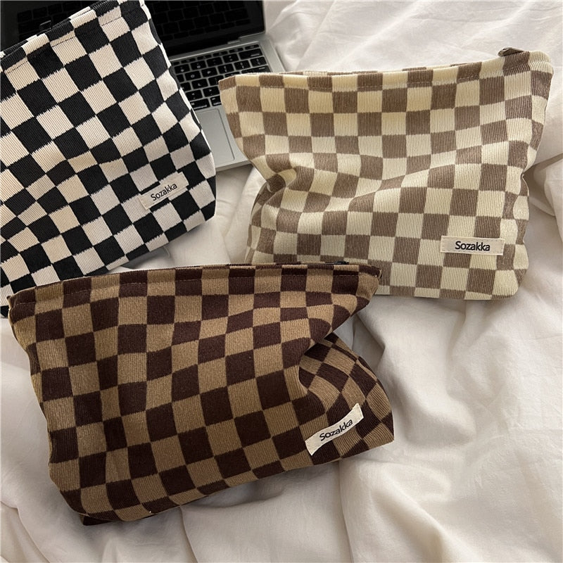 Schachbrettcordura Kosmetiktasche