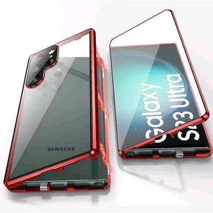 Frendorf | Metall Aluminiumlegierung 360 Hülle mit Sicherheitsverschluss für Samsung Galaxy S24-S23 Serie