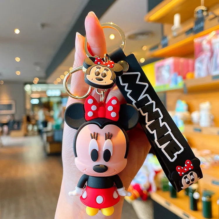 Anime Disney Schlüsselanhänger - Süßer Mickey Mouse, Minnie, Lilo und Stitch Cartoon Schlüsselring, Ornament und Autoanhänger, Perfekte Geschenke für Kinder