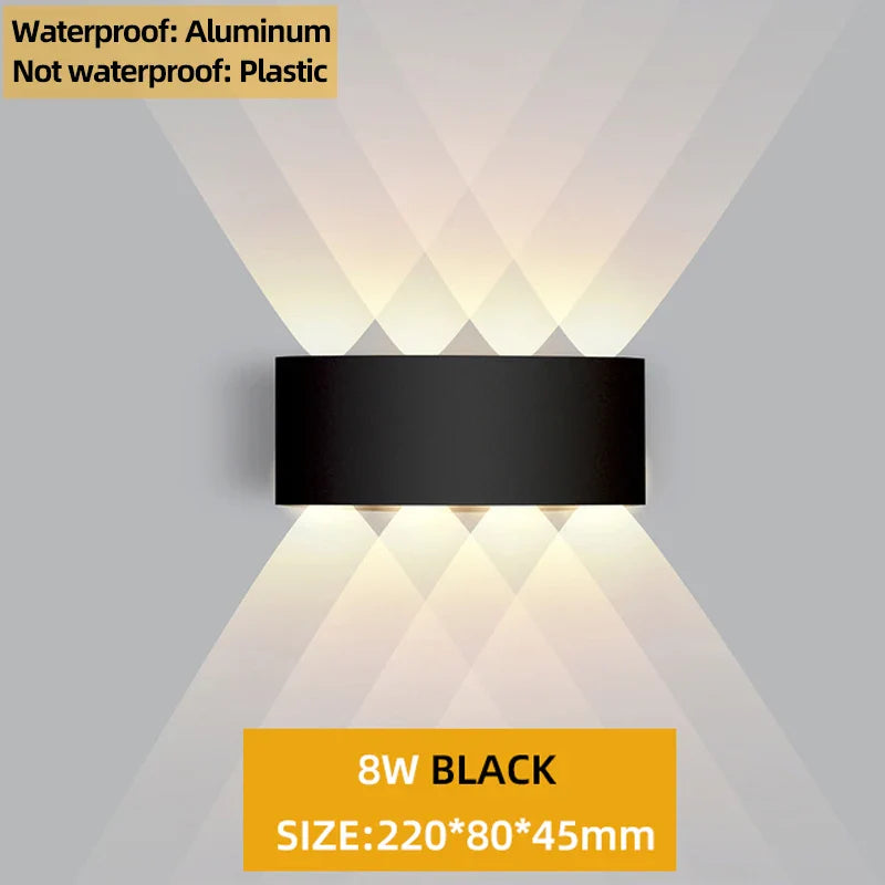 Frendorf | Auf- und Abwärts LED-Wandleuchte – Wasserdicht IP65 Aluminium Wandleuchte für Innen- und Außenbereich – Moderne Beleuchtung für Schlafzimmer, Wohnzimmer, Flur