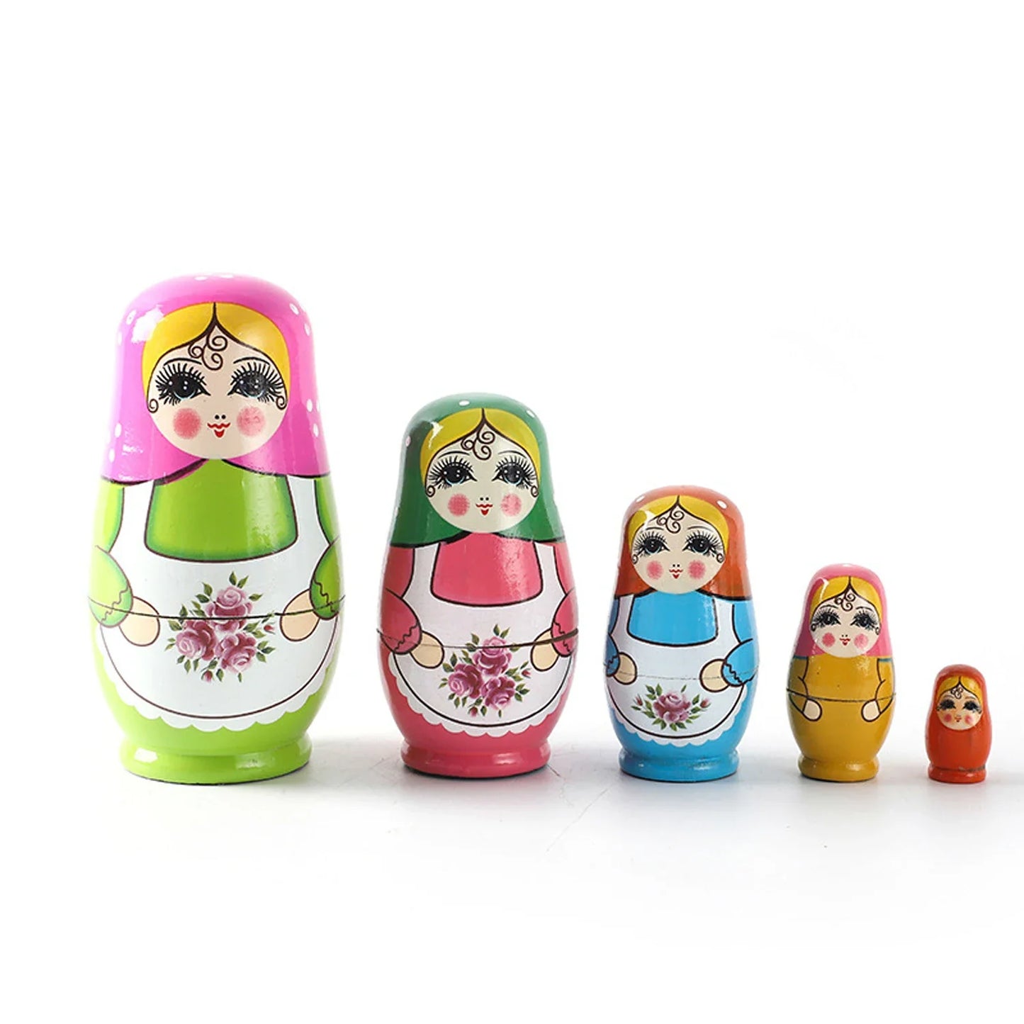 5 Stück handgefertigte Holz Russische Matroschka Puppe (Tier-Thema)