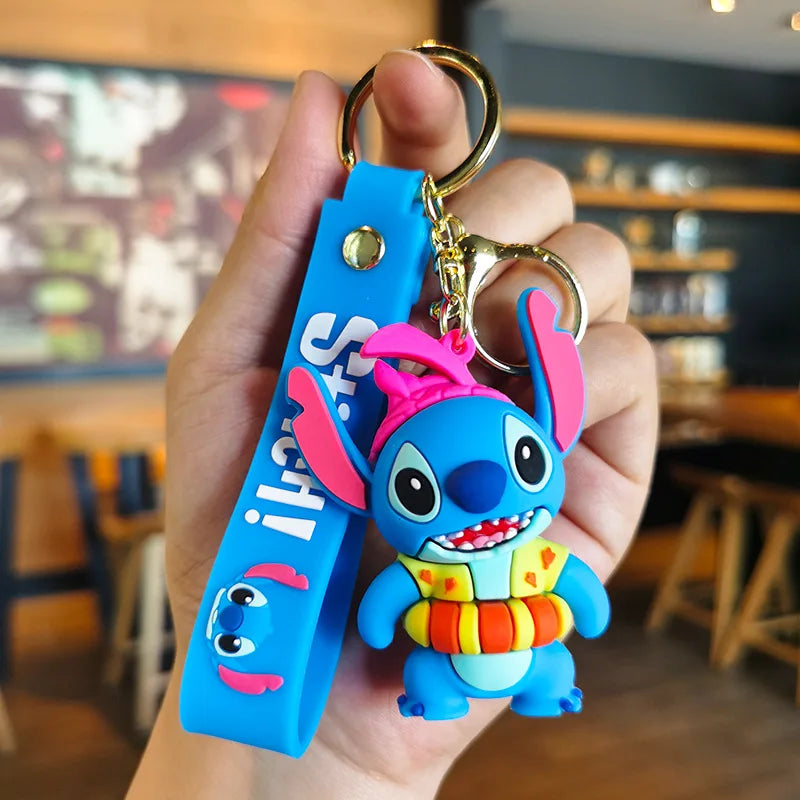 Anime Disney Schlüsselanhänger - Süßer Mickey Mouse, Minnie, Lilo und Stitch Cartoon Schlüsselring, Ornament und Autoanhänger, Perfekte Geschenke für Kinder