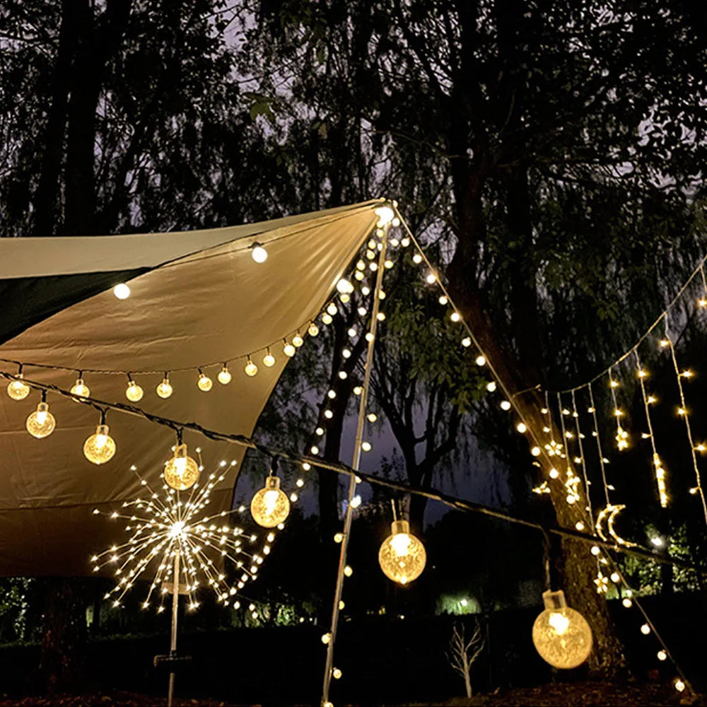 Frendorf | TwinkleGlow™ Solar LED Lichterkette | Außenbeleuchtung für Garten & Terrasse | Wasserdichte Funkellichter für jede Saison