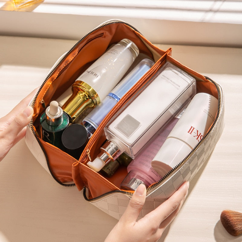 Frendorf |  Luxus Checkered Make-up Kosmetiktasche