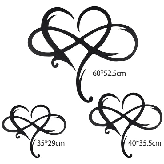 Metall Wanddekoration Einzigartiges Design-Wandkunst Raumdekoration Ewige Liebe Unendliches Herz Eisenkunstdekoration Innendekoration