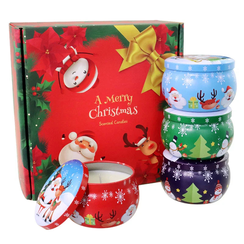 Tragbare Weihnachtsduft Sojawachskerze Dose Geschenkbox