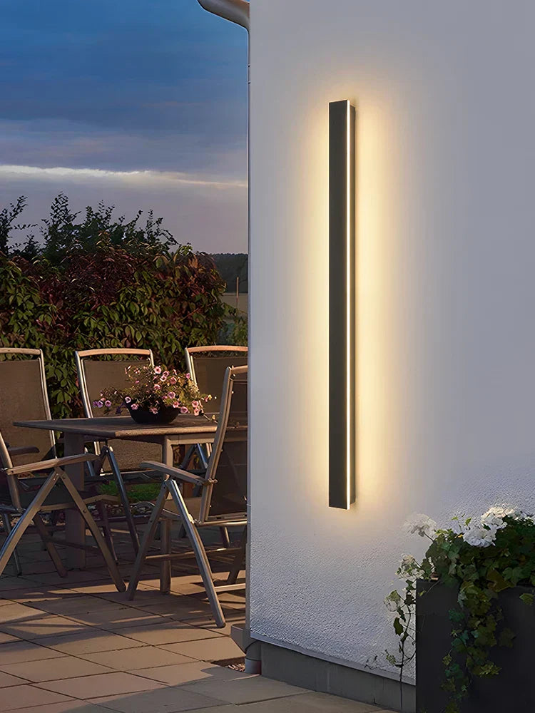 Frendorf | NeroEdge SleekLine Wasserdichte LED Wandleuchte – Moderne Außenlampe in Schwarz