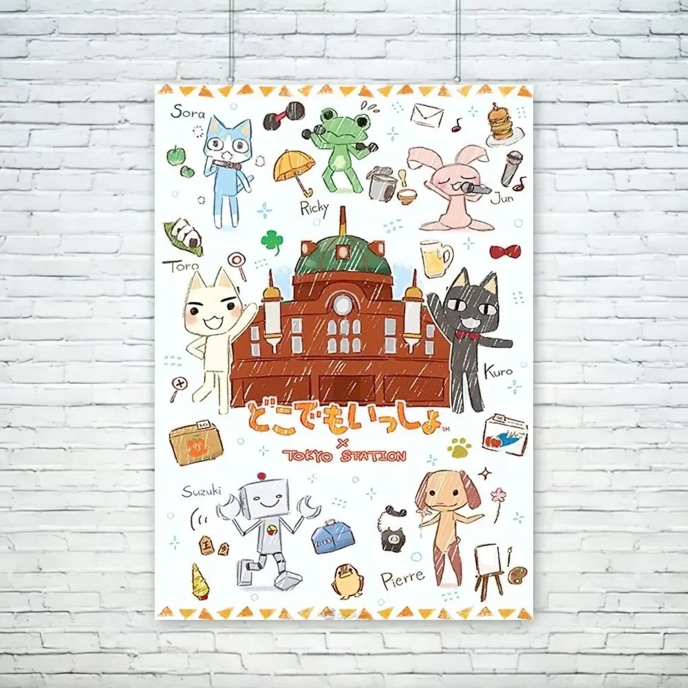 Cartoon Inoue toro Süßer Poster Wandbilder Für Wohnzimmer Herbst Dekor Klein