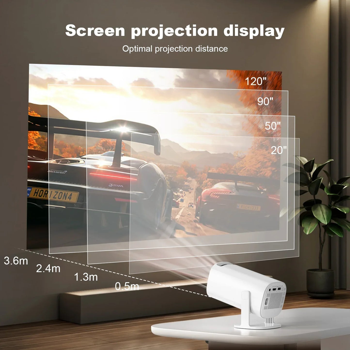Frendorf | Smart Mini Android 4K Unterstützung Heimkino Projektor
