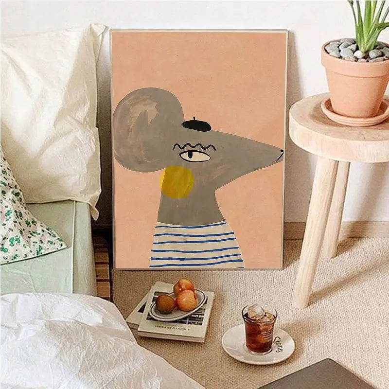 Vintage Cartoon Leinwandkunst