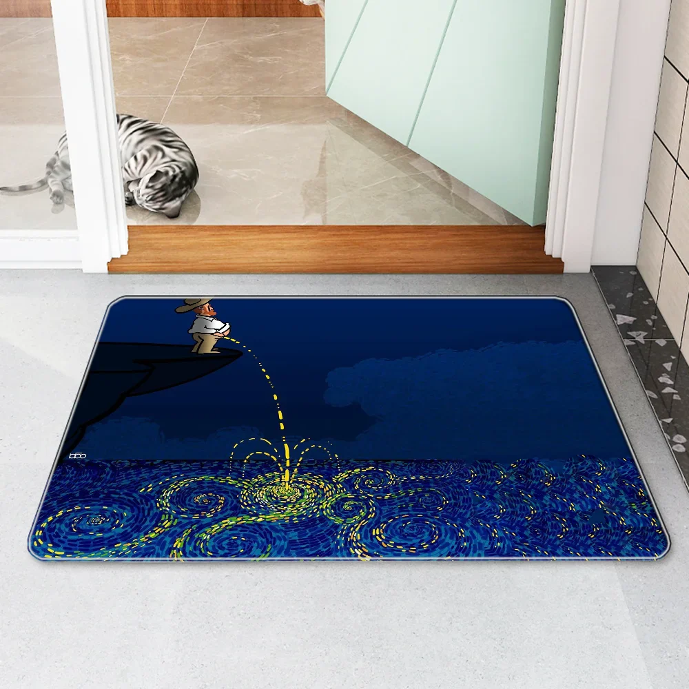 Fußmatte, Van Gogh, Nachttischmatte, Küchenteppich, Heim-Fußmatten, Eingangstür-Teppiche, Gebetsteppich, Fußmatten, Fußbad, Badezimmer-Dekoration