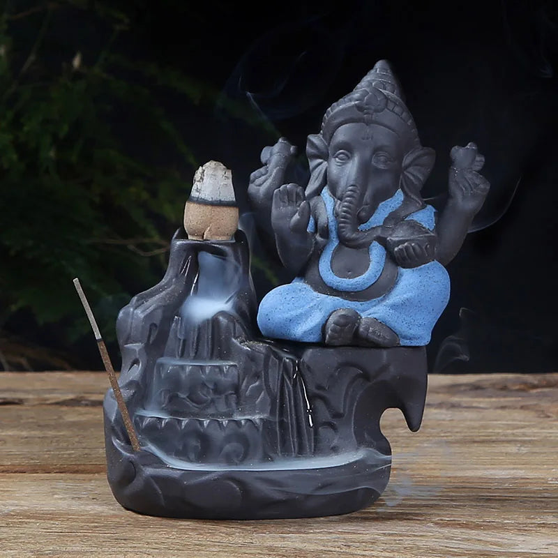 Clay-Style Ganesha Loban/Agarbatti Halter und Figurine
