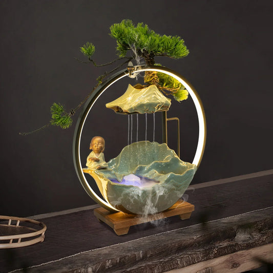Frendorf | Wasserfall Fortune LED Räucherstäbchenhalter Zen Dekor