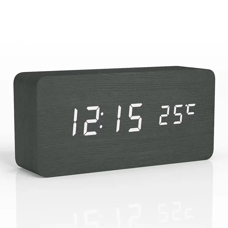 Frendorf |  Digitaler Wecker aus Holz | LED-Anzeige | Modernes Design | Lautlos | Umweltfreundlich