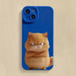 Frendorf | Blauer stoßfester Katzen-Silikon-Handyhülle für iPhone