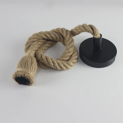 Vintage Hanfseil Pendelleuchte