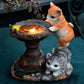 Frendorf | Butterfly Catcher Katze Harz Dekorative Lampe