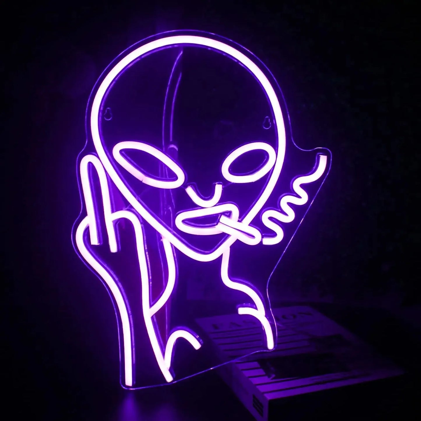 Grünes Alien-Neonschild für Zimmer, grüne Wanddekoration, Dekoration für Spielzimmer, Hip-Hop-Party-LED-Schild für Teenagerzimmer, Wohnwand, Partyleuchte