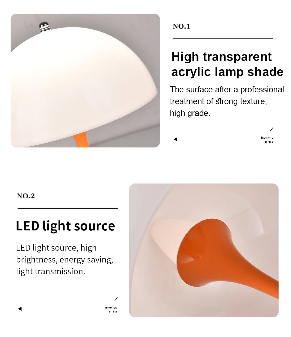 Pilz-Tischlampe, PC, leuchtender Lampenschirm, wiederaufladbare Schreibtischlampe, Schlafzimmer, Nachttisch, dekoratives Nachtlicht