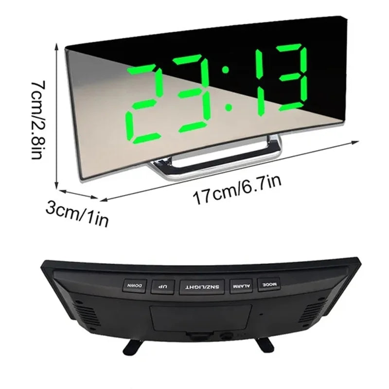 LED gebogen Bildschirm Digitalwecker mit USB-Laden