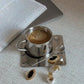 Edelstahl Kaffeetasse und Tablett