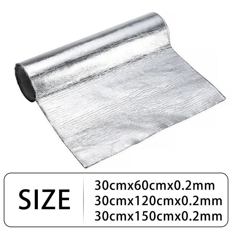 Auto Wärme Schutzfolie Film: Hochtemperaturbeständiges Fiberglas Aluminium Klebeband Tuch - Selbstklebende Wärmedämmungsmatte