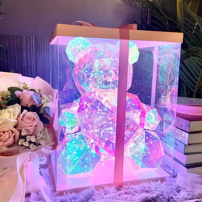 30 cm Teddybär Puppe Geschenk Lampe Bunte Funkelnde Romantische Überraschung LED Geschenk Licht Mädchen Geburtstag Valentinstag Schlafzimmer Dekor