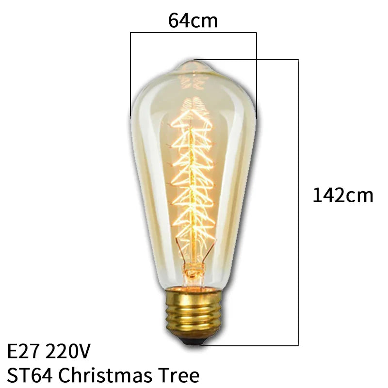 Dimmbar Edison Glühbirne (40W, E27 Sockel) - Vintage Stil Fadenlampe für Retro-Beleuchtung Vintage Edison Lampe Retro Licht