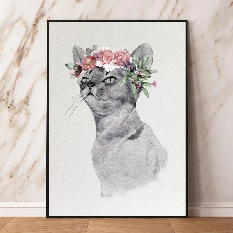 Leinwandbild von Rehen mit Blumen und anderen Tieren ist das beste Geschenk für Freunde und Geliebte