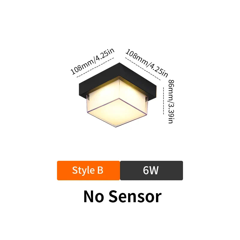 Frendorf | LED Smart Bewegungsmelder Wandlicht – 6W/12W Automatische Notbeleuchtung für Innen- & Außenbereich (Flure, Balkone, Schlafzimmer)