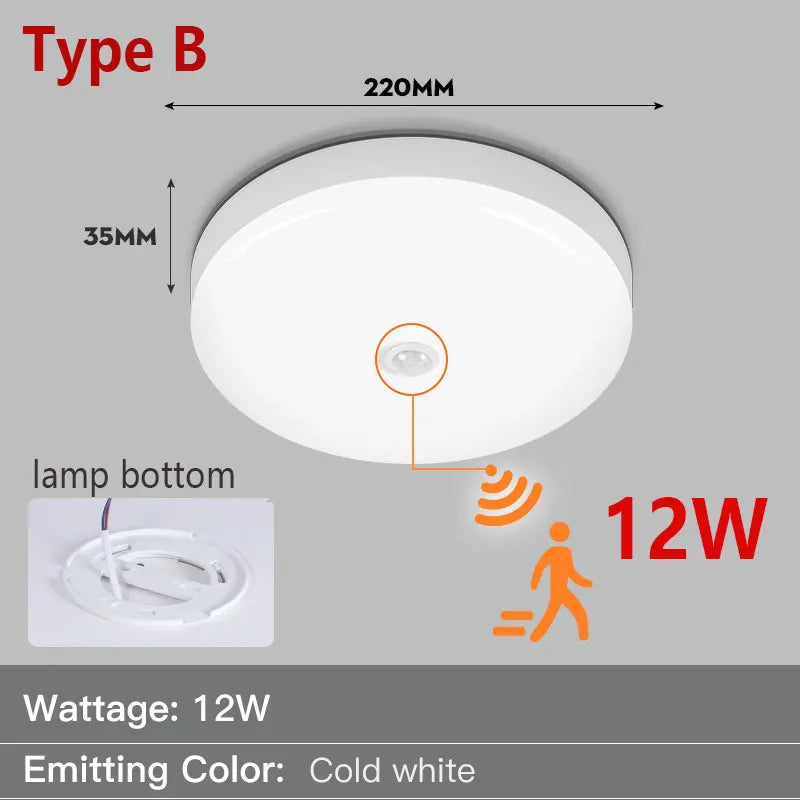 Deckenlampe mit Bewegungssensor – Modernes smartes Licht für Eingangsbereich, Balkon und Nachtbeleuchtung