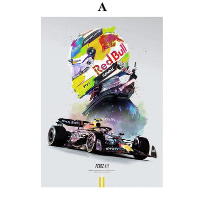 FI Formel 1 Rennhelm 2023 Saison Meisterschaft Team Bewegung Wandkunst Leinwandbild Nordisches Poster Wohnzimmer Dekor
