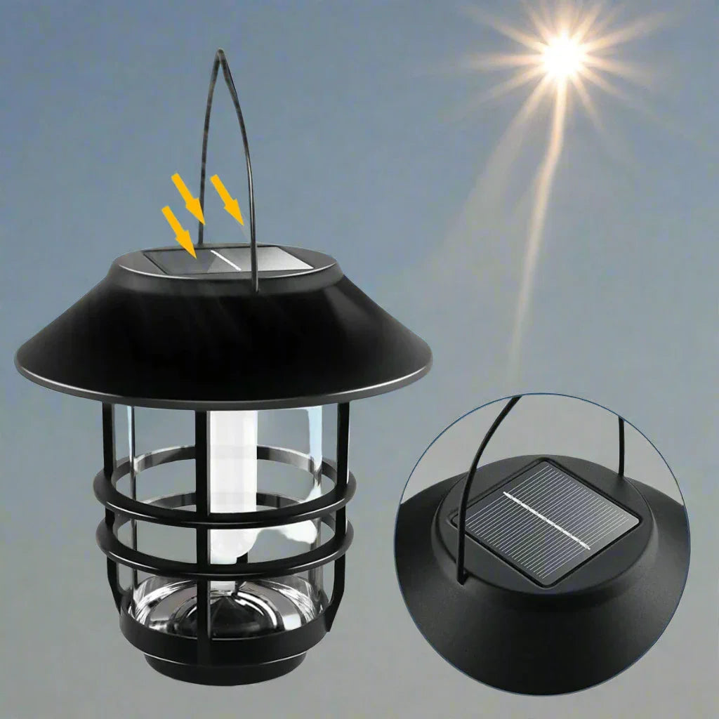 Solar Drahtlose wasserdichte flackernde Sonnenflamme Laterne Licht | - WallLant