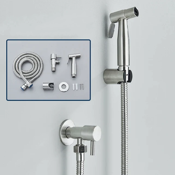 Shinesia Bidet-Sprüher – Edelstahl Hygienisches Badezimmer-Accessoire – Wandmontierte Kaltwasser-Sprühfunktion