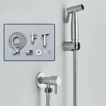 Shinesia Bidet-Sprüher – Edelstahl Hygienisches Badezimmer-Accessoire – Wandmontierte Kaltwasser-Sprühfunktion