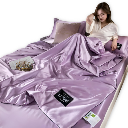 Frendorf | SilkyLux Bettdecke - Weiche & Atmungsaktive Satin Seiden Bettwäsche für Ganzjährigen Komfort