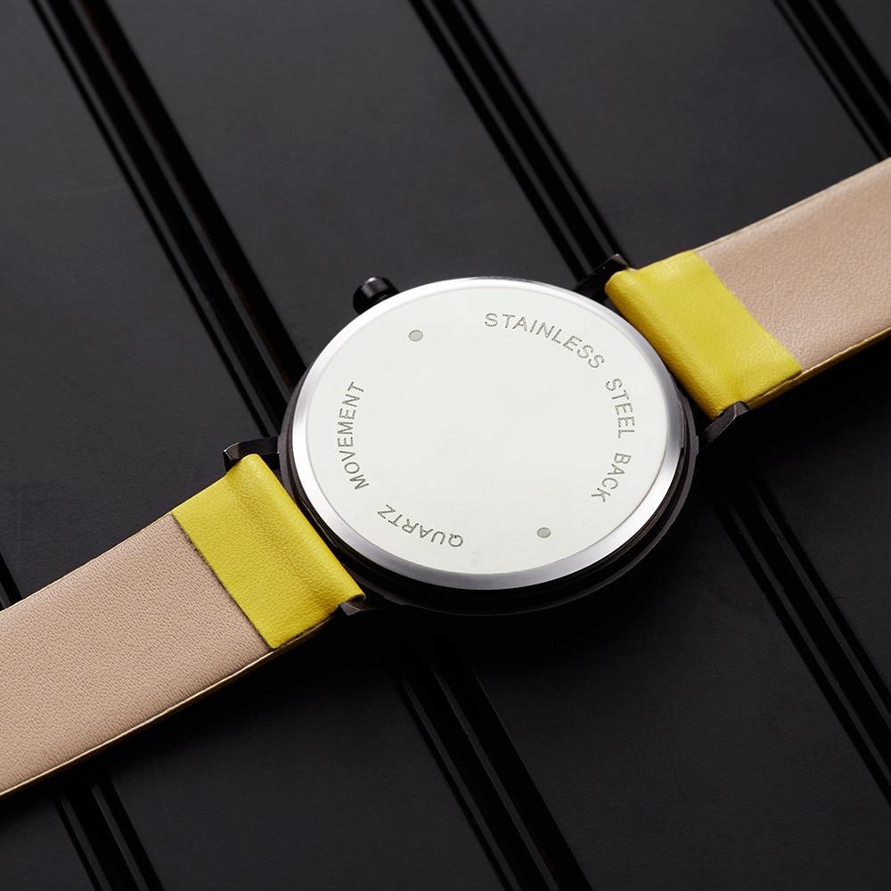 Frendorf | Süße Damen Uhr Kreative Armbanduhr Damen Uhr Drehen Gelbes Lederband Armbanduhren Uhr Montres Femme Reloj Mujer