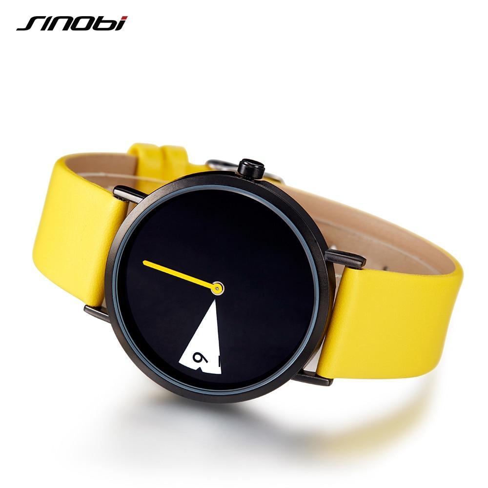 Frendorf | Süße Damen Uhr Kreative Armbanduhr Damen Uhr Drehen Gelbes Lederband Armbanduhren Uhr Montres Femme Reloj Mujer