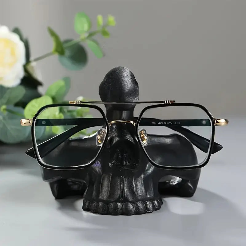 Frendorf | SkullArt Brillenhalter Schädel Statue | Gothic Stil | Deko für Zuhause | Brillenständer