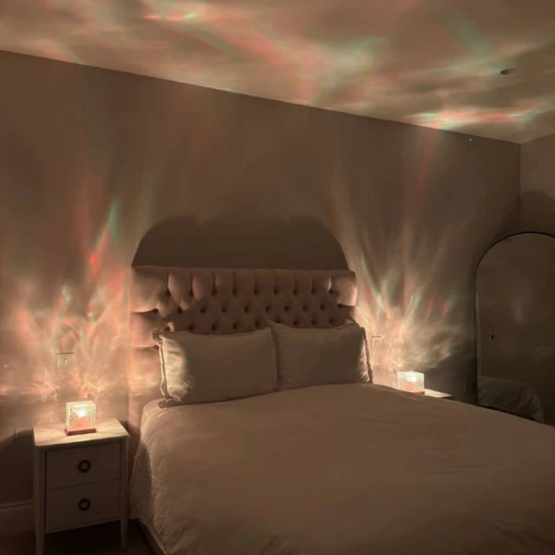Rotierende Wasser-Wellen-Nachtlicht Aura Lampe