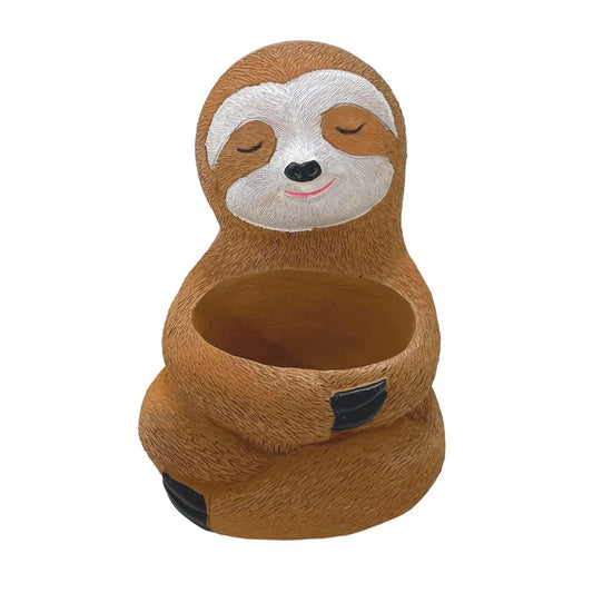 Frendorf | SlothNest Dekorative Faultier Pflanzgefäß – Liebevolle Resin-Vase