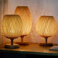 Rattanlampe - Stufenlos dimmbare Korblampe für Schlafzimmer- und Wohnzimmerdekoration