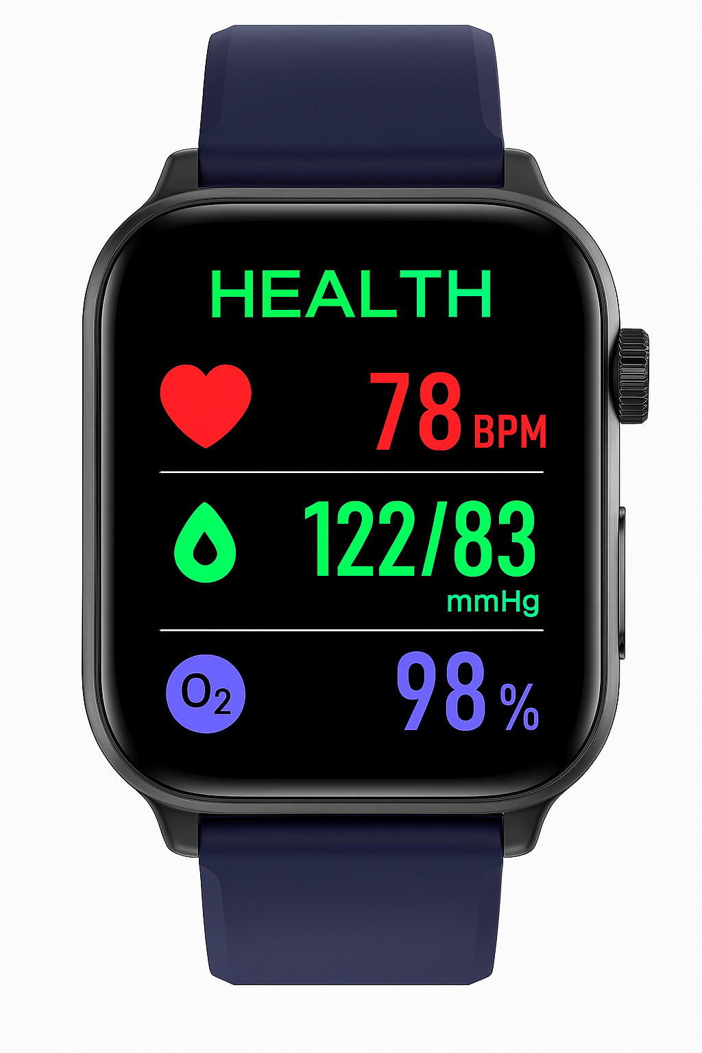 Frendorf | Smartwatch für Gesundheit & Fitness – EKG, Blutdruck, Herzfrequenzmessung – iOS & Android kompatibel