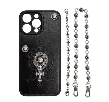 Frendorf | Multi-Chain Chrome Heart Full Wrap Schutz Crossbody Kettenetui für iPhone