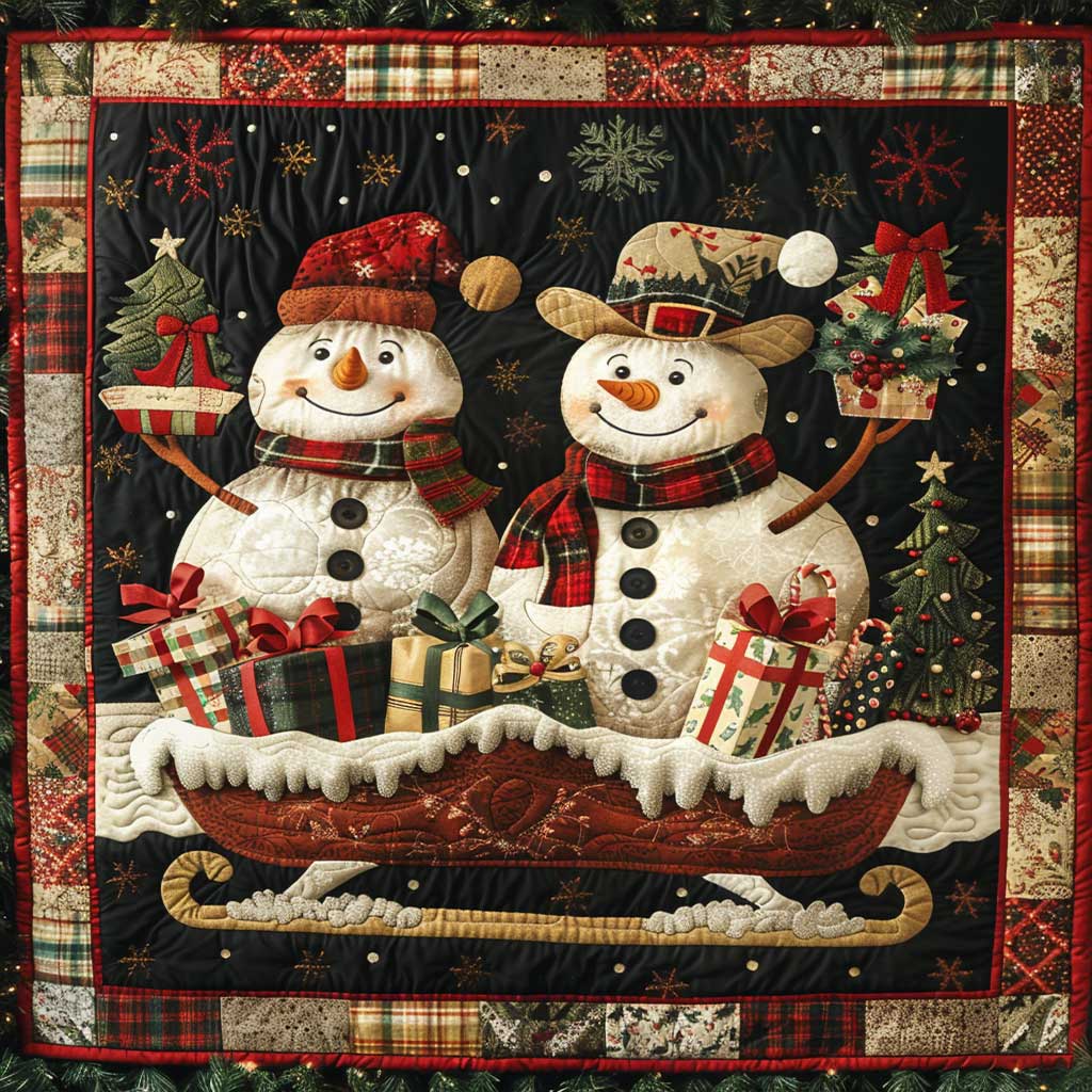 Schneemann Geschenke Quilt