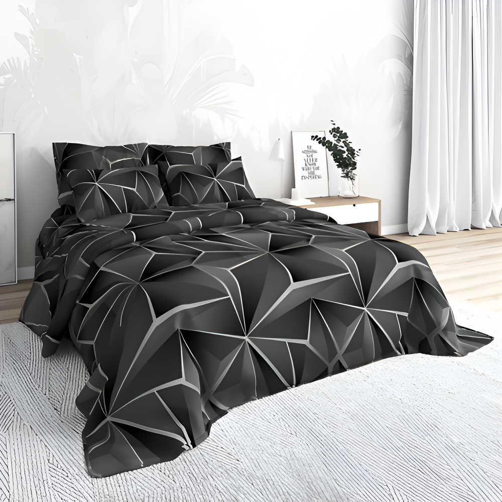 Frendorf | Soft Comforter - Luxe 3D Plaid gedruckt Bettwäsche Plüsch Bettbezug